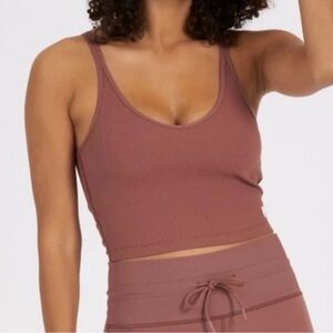 Vuori Ribbed Crop Tank Top XS